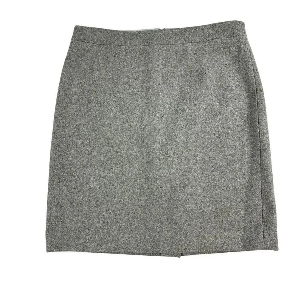 J. Crew Gray Wool Thick Lined Skirt size 6